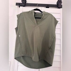 Figs Rafaela Oversized Scrub Top Small Moss